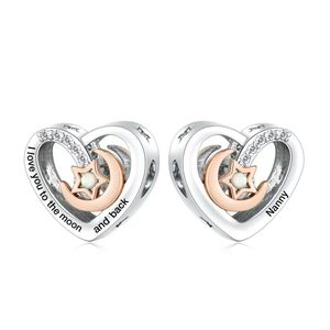 Abalorios de Plata <span class=keywords><strong>con</strong></span> Nombre de Familia Grabado 'Love You to the Moon and Back' <span class=keywords><strong>con</strong></span> Piedra Ópalo, Joyería para Pulsera, Regalo para Padre - Product Image 3