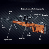 Senapan Sniper Mork AWM Model Blok Bangunan Senjata DIY Permainan Perang Mainan Senjata Militer untuk Anak Laki-laki