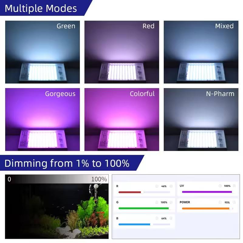 WEEK AQUA Z200 70W RGB/WRGB Full Spectrum LED Aquarium Light for