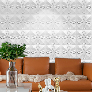 Innenwand-Tapete aus PVC-Material Dekorative Wandverkleidung Weiß Selbstklebende 3D-Wandpaneele 12er-Pack 3D-Platten - Product Image 5