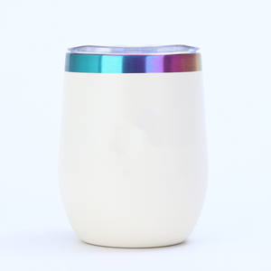 Logo kustom personalisasi 12oz warna-warni 304 baja tahan karat dinding ganda terisolasi dilapisi pelangi anggur tumbler dengan tutup - Product Image 6