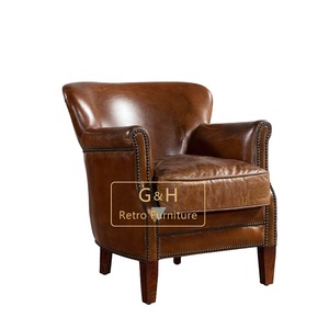 <span class=keywords><strong>Fauteuil</strong></span> d'accent en <span class=keywords><strong>cuir</strong></span> du milieu du siècle, canapé de salon, <span class=keywords><strong>fauteuil</strong></span> de <span class=keywords><strong>Club</strong></span> unique, garniture de Rivet pour chambre à coucher, réception à domicile - Product Image 2