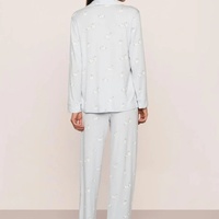 Ensemble de pyjama pour femmes en modal, manches longues, pantalon long, deux pièces, vêtements de détente, vêtements de nuit imprimés sur mesure, tenue de maison