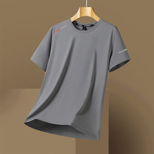 T-shirt décontracté Joker pour homme en soie glacée, à séchage rapide, manches courtes, confortable, ample et respirant, idéal pour l'été - Product Image 6