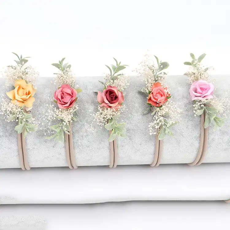 Bandeaux à fleurs pour filles, mignon, Style bohème, couronne, fleurs de Rose, pour enfants, HB485