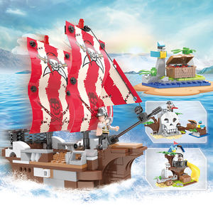 Jeux éducatifs pour enfants, 3 en 1, 260 pièces, château, crâne, bateau <span class=keywords><strong>de</strong></span> Pirate, modèle 3D, jouets en blocs <span class=keywords><strong>de</strong></span> construction - Product Image 5