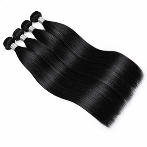 Mechones de Cabello Liso con Trama a Máquina, Color Negro Natural, para la Elaboración de Pelucas - Product Image 2