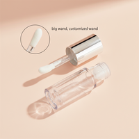 Tubes de brillant à lèvres transparents argentés, contenants de baume à lèvres de luxe, emballage cosmétique personnalisé avec logo