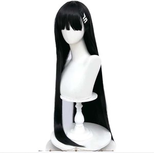 Parrucca Lunga Nera Liscia per Cosplay di Rine <span class=keywords><strong>Katsuki</strong></span> (Blue Archive) - Accessorio Halloween per Donne GAHC-026 - Product Image 4
