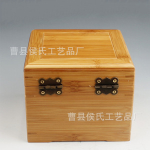 Bamboo <b>Storage</b> <b>Box</b> Square 10cm <b>Lockable</b> Gift Craft Wooden <b>Box</b> - Product Image 2