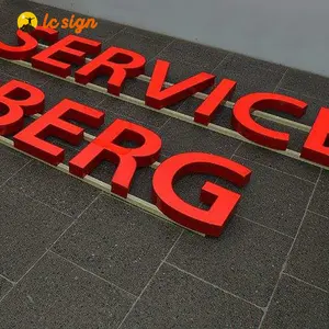 Outdoor 3D Acrílico Canal personalizado letras do metal LED iluminado Letter Sign Shop Nome Acrílico Sign Board para exibição loja de fumaça