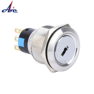 22MM ON-OFF-ON <span class=keywords><strong>3</strong></span> <span class=keywords><strong>positions</strong></span> auto-verrouillage/momentané en acier inoxydable interrupteur rotatif <span class=keywords><strong>à</strong></span> <span class=keywords><strong>clé</strong></span> en métal interrupteur de verrouillage <span class=keywords><strong>à</strong></span> <span class=keywords><strong>clé</strong></span> électrique - Product Image 1