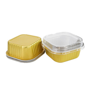 Contenedor Cuadrado Desechable de 300 ml para Postres, Mini Vasos de Papel de Aluminio para Alimentos, Molde para Hornear Muffins, Molde para Mousse, Gelatina, Pudín y Pastel - Product Image 3