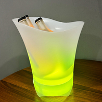 Seau à glace LED BT avec haut-parleur, 7 couleurs changeantes, pour boissons, bière, vin, 5L