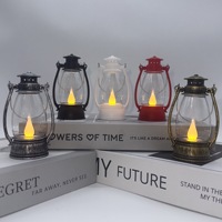 Lampe à kérosène miniature transparente portable, lumière de bougie sans flamme LED, décoration de table pour mariage, Noël, ornement