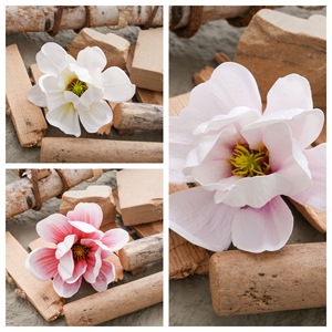 ดอกแมกโนเลีย CallaFloral ดอกไม้ประดิษฐ์ สีขาว สีชมพู สีชมพูอ่อน สำหรับตกแต่งงานแต่งงาน ทำจาก PVC ยางนิ่ม สไตล์ INS - Product Image 3