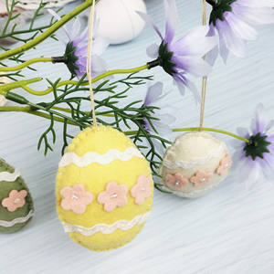 Niedliche Ostereier zum Aufhängen aus Filz, bunte Eier, Boutique-Tisch- und Baumdekorationen, wiederverwendbare Osteranhänger für Kinder - Product Image 4