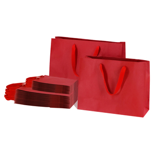 Bán buôn Thời trang Tiệc Cưới Quà Tặng Kraft Túi giấy tùy chỉnh Túi quà màu đỏ Tote Túi hdpk - Product Image 4