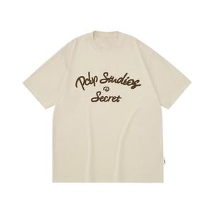 Camisetas de punto extragrandes para hombre, 100% algodón, con logo estampado de punto de cadena, estilo casual deportivo, transpirable, streetwear, color negro - Product Image 2