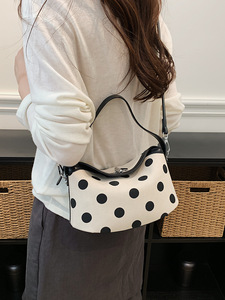 Women's Polka Dot Crossbody <b>Bag</b> Minimalist Handheld Bucket <b>Bag</b> Fashionable Lock Versatile Shoulder <b>Bag</b> - Product Image 6