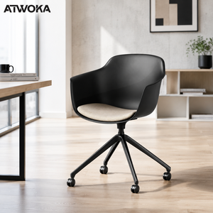 <span class=keywords><strong>Chaise</strong></span> <span class=keywords><strong>de</strong></span> <span class=keywords><strong>bureau</strong></span> ATWOKA Nordic Minimalist PP Shell - Siège <span class=keywords><strong>de</strong></span> réunion design moderne avec coussin rembourré pour <span class=keywords><strong>bureau</strong></span> collaboratif - Product Image 1