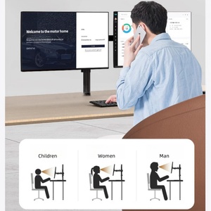 Máy tính màn hình đứng Chiều cao bàn có thể điều chỉnh cánh tay núi hỗ trợ đến 27 inch với màu đen - Product Image 6