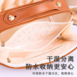 NianDuo Cosmetic Bag Large Capacity Waterproof Portable <b>Toiletry</b> Bag Rectangle Shape Multi Layer <b>Storage</b> Home Use - Product Image 3