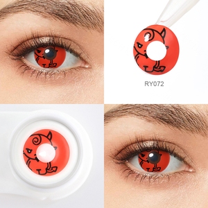 Livraison gratuite PSEYECHE Lentilles de contact Sharingan très vendues, lentilles de contact Halloween Blood Bat, lentilles de contact cosplay Lucifer - Product Image 4