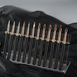 Ensemble de pinceaux pour nail art ROYO avec pinceaux liner, stylo liner gel et crayon liner - Manche en bois, poils en nylon, outils professionnels et DIY - Product Image 3