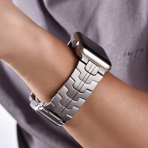 Correa de reloj de titanio sólido con cierre plegable y revestimiento metálico DLC resistente a arañazos de Jaetium para Apple Watch - Product Image 6