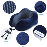 Ventes directes d'usine Vente chaude Ensemble Masque pour les yeux Cou Coussin de repos 3 in1 U Forme Mousse à mémoire Oreiller de voyage