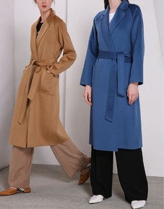 <span class=keywords><strong>Manteau</strong></span> <span class=keywords><strong>long</strong></span> en cachemire et <span class=keywords><strong>laine</strong></span> double face pour <span class=keywords><strong>femme</strong></span>, ceinturé, surdimensionné, pour le bureau, avec poche plaquée - Product Image 1