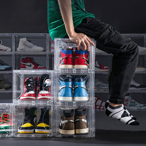 Shoe Storage Customize PET Transparent Under Bed Shoe Storage Organizer Container Box Stackable Sneakers Shoe Box