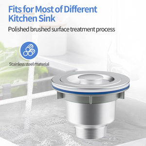 Ou Shunnuo Kitchen Sink Drain Strainer Stainless Steel Universal Fit Lifting Type Polished Surface Easy To Clean - Product Image 3