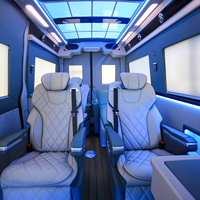 Kit de conversion intérieur DINGKONG Sprinter pour Mercedes-Benz W907 W906, en cuir bleu de luxe et alliage d'aluminium |   Personnalisation OEM