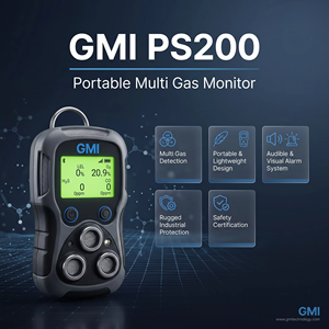 เครื่องตรวจจับก๊าซหลายชนิดแบบพกพา GMI PS200 PS500 เครื่องตรวจวัดก๊าซ 4 ชนิด อุปกรณ์ตรวจจับก๊าซเพื่อความปลอดภัยส่วนบุคคล - Product Image 3