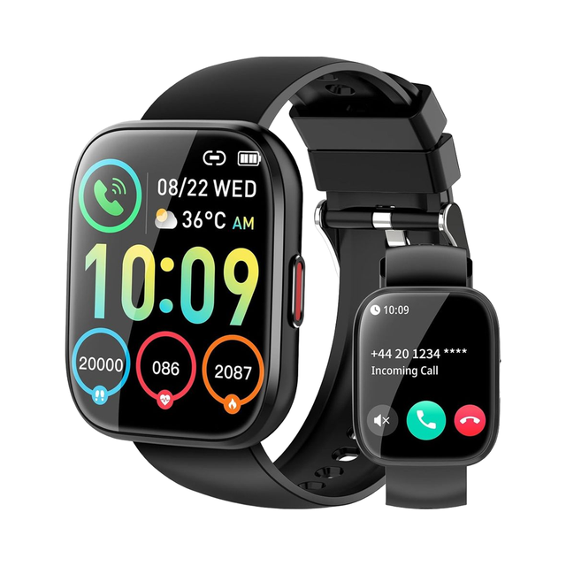 Smart Watch Unisex 1.9" IPS Touch Screen Call Function 112 Sport Modes Fitness Tracker 24/7 HR/Sleep Monitor IP68 Waterproof