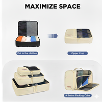 Cubes de compression jaunes personnalisés, lot de 3, cubes de rangement pour voyage, organisateurs de bagages