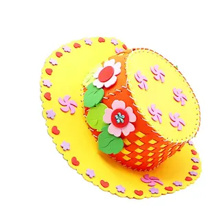 DIY EVA Handmade 3D Paste Painting Sewing Safari Hat West Cowboy Soft Foam Hat Cosplay Party Fancy Dress Party Eva Foam Hats