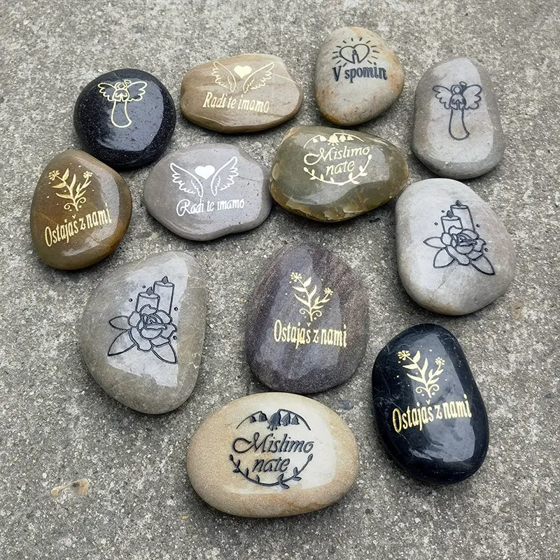 Kazınmış isteyen taş İlham taşlar doğal çakıl kazınmış logosu Yuhua taş süsler taş kristal zanaat