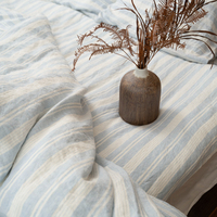 Parure de lit en lin français de créateur de luxe motif housse de couette ensemble de draps en lin