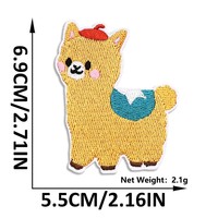 Patchs personnalisés en tissu sergé brodés lama, thermocollants ou à coudre, motif alpaga mignon, applique pour sac à dos, veste, chapeau, sac, vêtements
