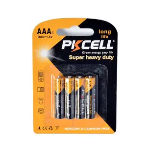 PKCELL אבץ פחמן סוללה 1.5v r03p aaa סוללות עבור קטן LED אורות