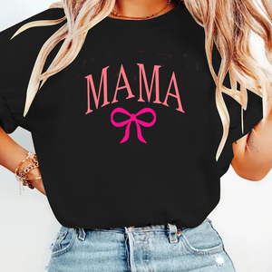 <span class=keywords><strong>Camiseta</strong></span> cuello redondo con gráfico de lazo floral negro para mujer con logotipo personalizado - Product Image 1