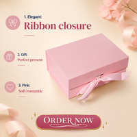 Caja de Regalo Magnética Plegable Tipo Libro en Rosa Mate de Lujo, Cierre con Cinta, Logotipo Personalizado, Papel Doble Cobre, Impresión a Cuatro Colores, para Bodas