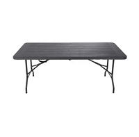 Table pliante portable en plastique de 6 pieds avec finition bois, idéale pour les fêtes et mariages en intérieur et en extérieur – Meilleure vente