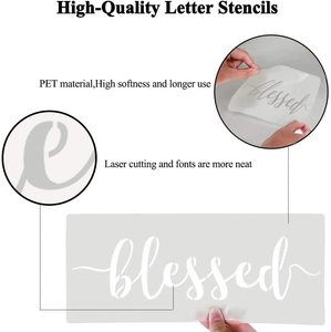 Pochoirs de <span class=keywords><strong>lettres</strong></span>, symboles, nombres, pochoirs artisanaux, modèles d'alphabet réutilisables, Kit de pochoirs à emboîtement - Product Image 2