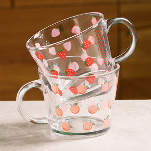 Tasse en verre à poignée de 350ml, tasse à lait pour petit déjeuner, tasses à café mignonnes pour bureau et maison - Product Image 1