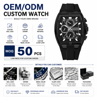 REWARD RD832261M 832261 Montre Homme Personnalisée Chronographe Tonneau Quartz Silicone Date Sport Multifonction Étanche Lumineuse OEM