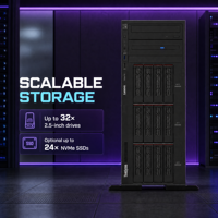 ThinkSystem ST650 V3 4U Rack Convertible Server Dual Intel Xeon Processor DDR5 Memory PCIe Gen5 Expansion